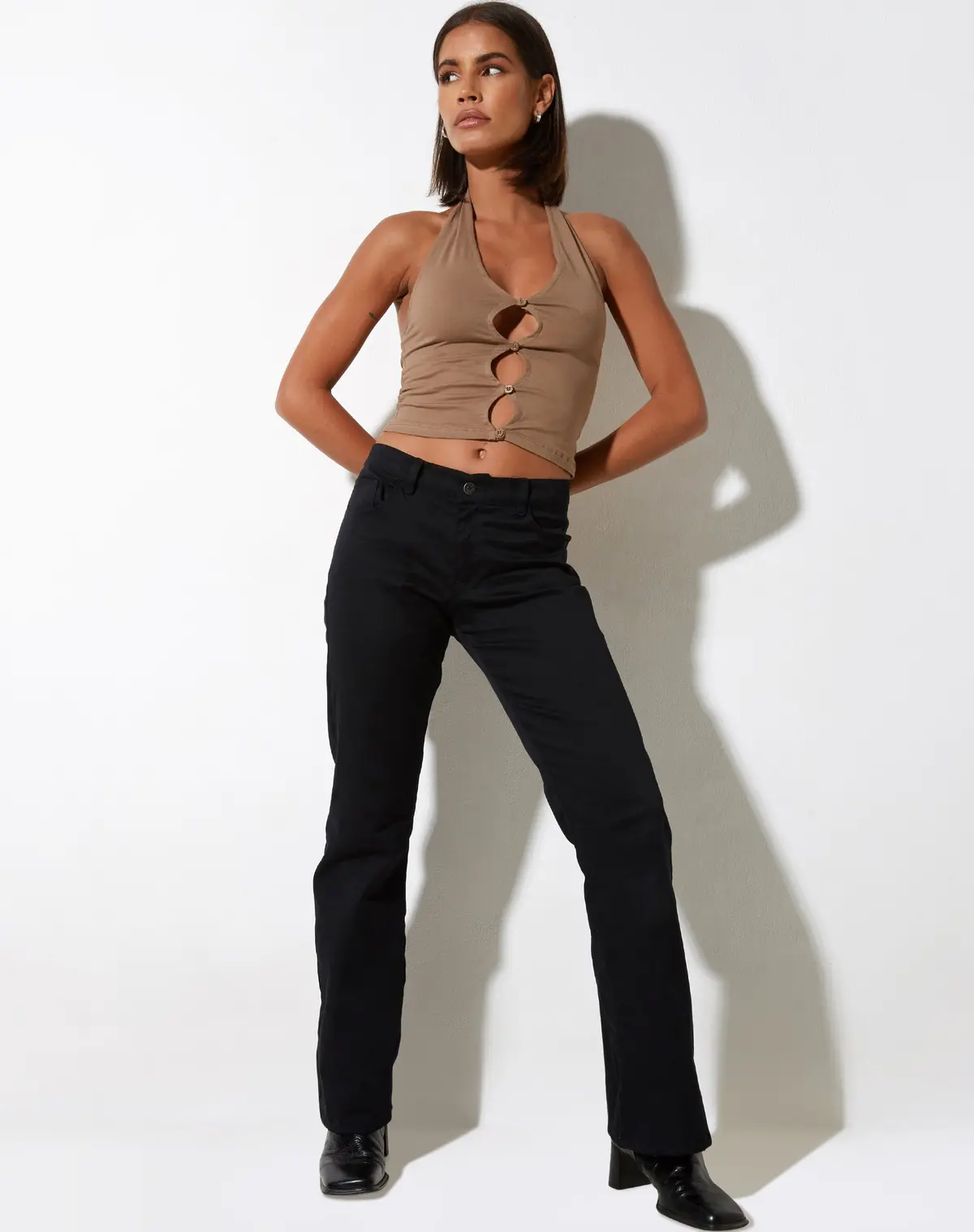 Jarisya Cutout Top In Lycra Silver Mink 3