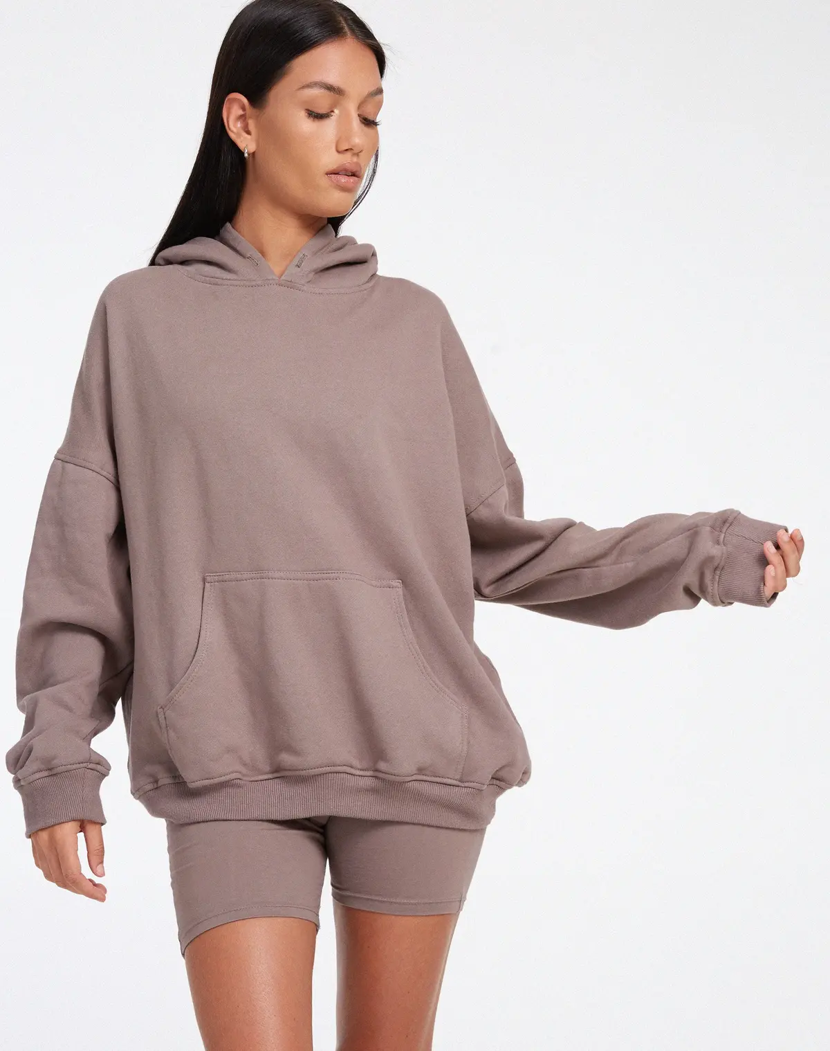 Oversize Hoodie In Fleece Antler 1