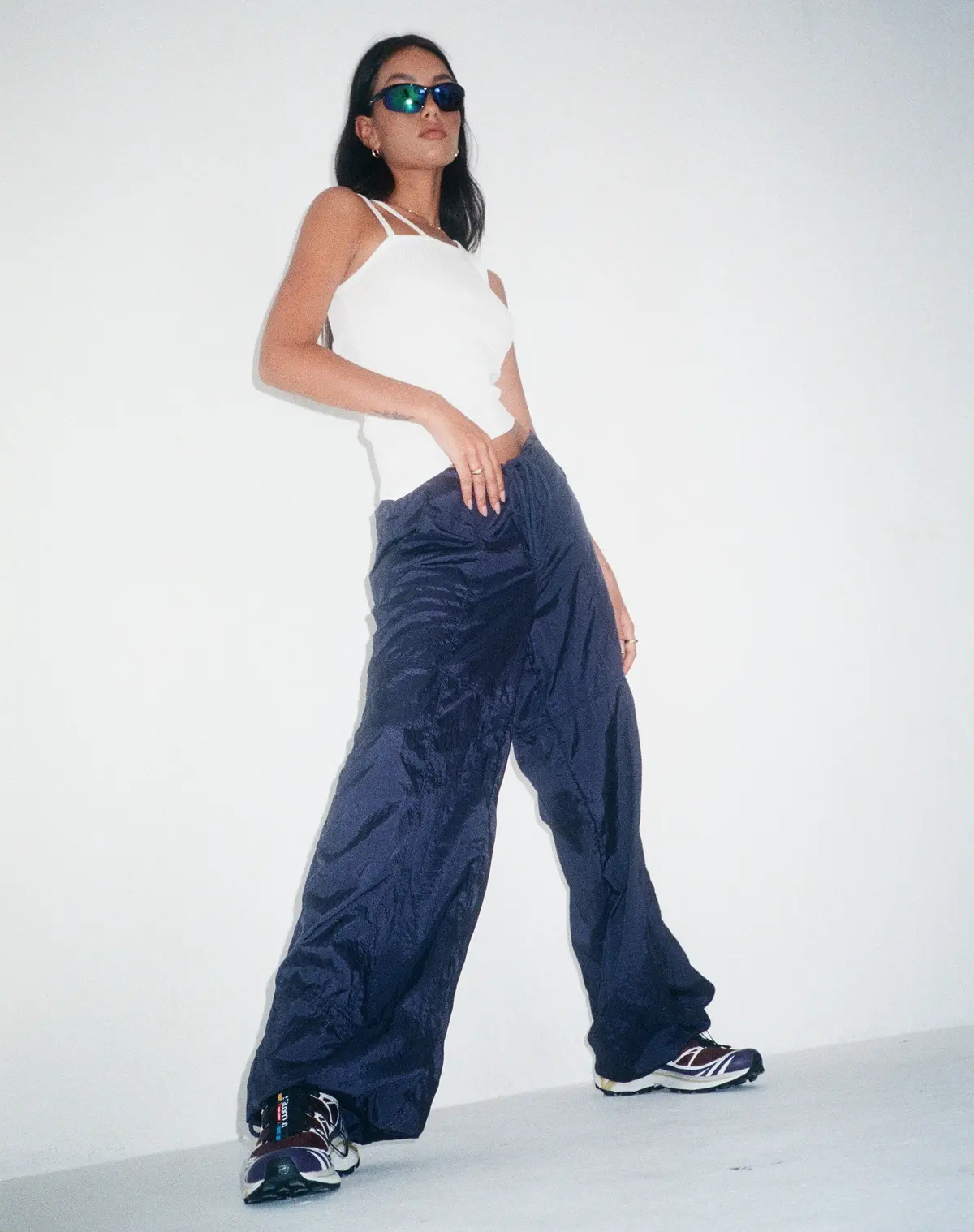 Motel X Olivia Neill Phil Trouser In Parachute Navy 2