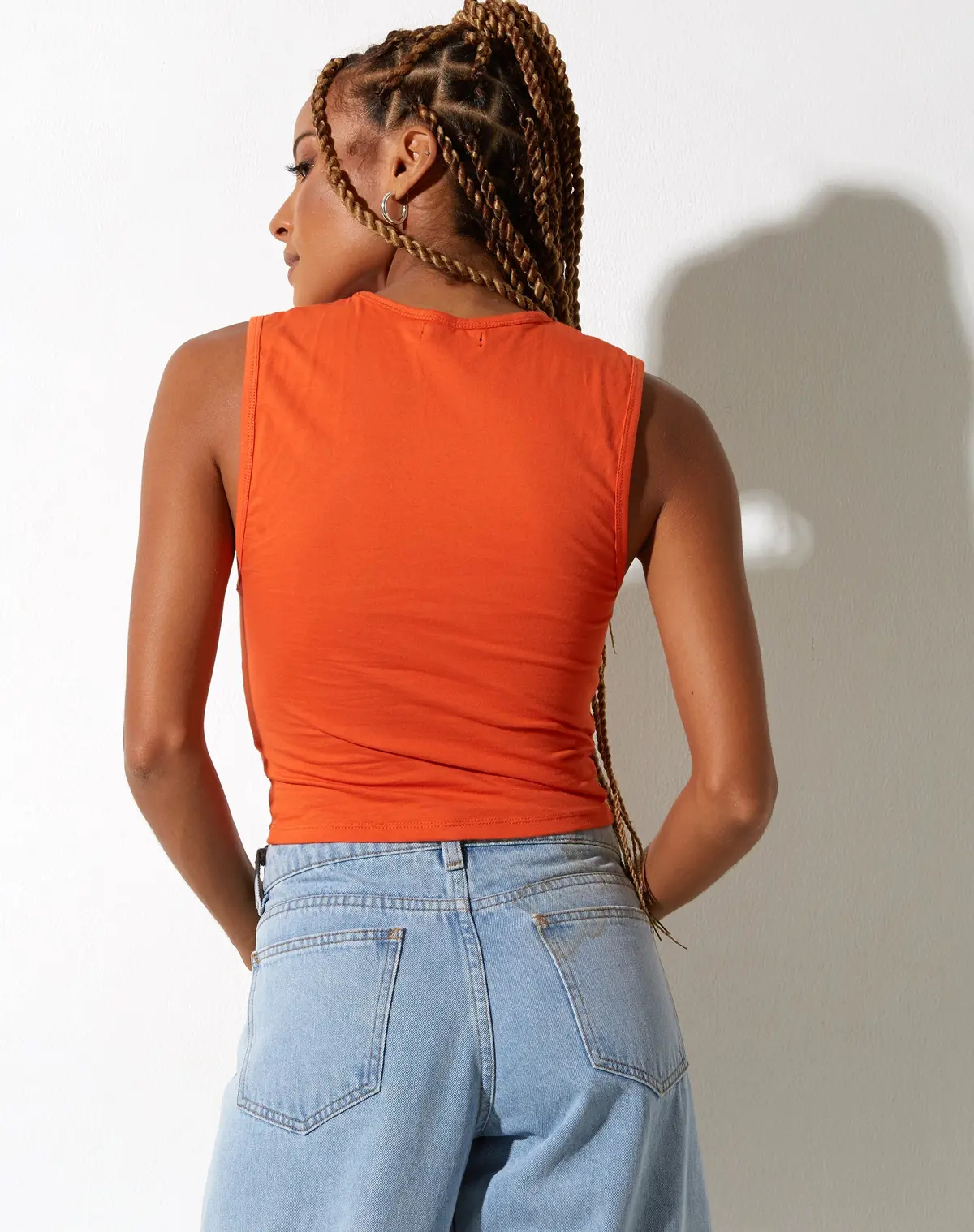 Monlo Vest Top In Aperol Spritz Orange Lips 2
