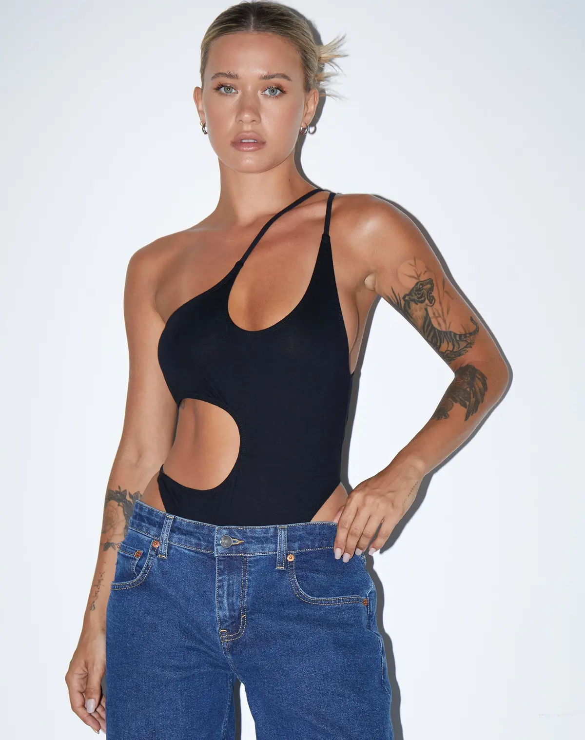 Velica Cutout Bodice In Lycra Black 3