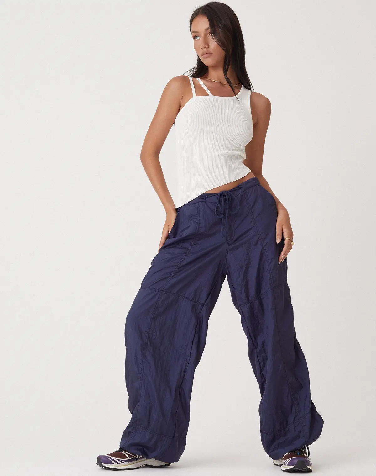 Motel X Olivia Neill Phil Trouser In Parachute Navy 4