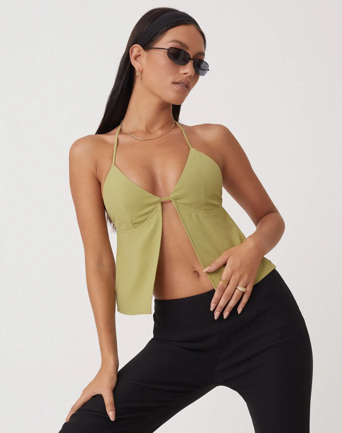 Motel X Olivia Neill Arun Butterfly Top In Tailoring Seafoam Green 4