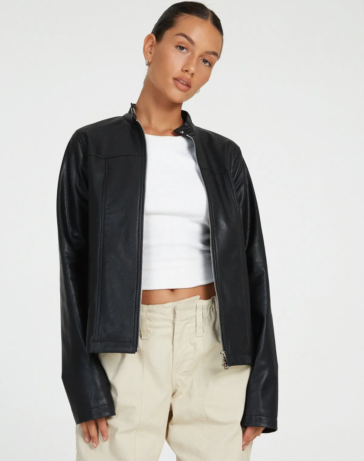 Motel X Olivia Neill Olivia Jacket In Pu Black 1