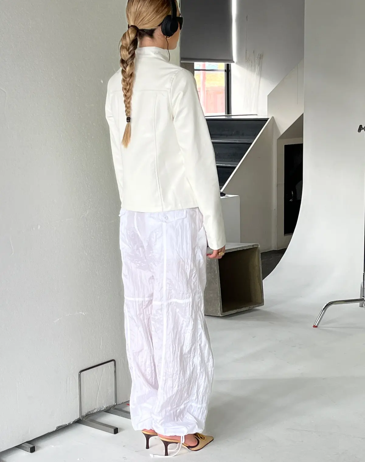 Motel X Olivia Neill Phil Trouser In Parachute Ivory 3