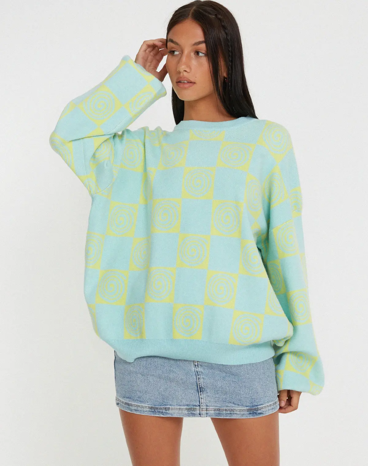 Akari Jumper In Optiz Maze Blue 1