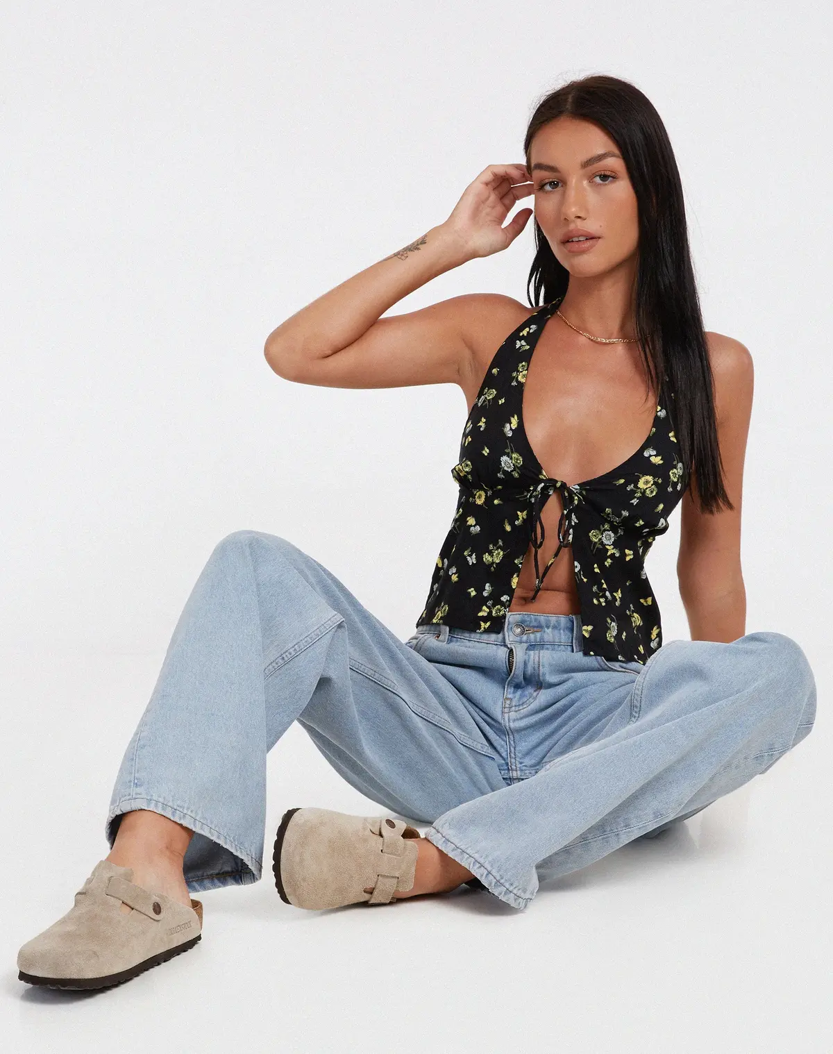 Roula Butterfly Top In Lemon And Lime Black 1