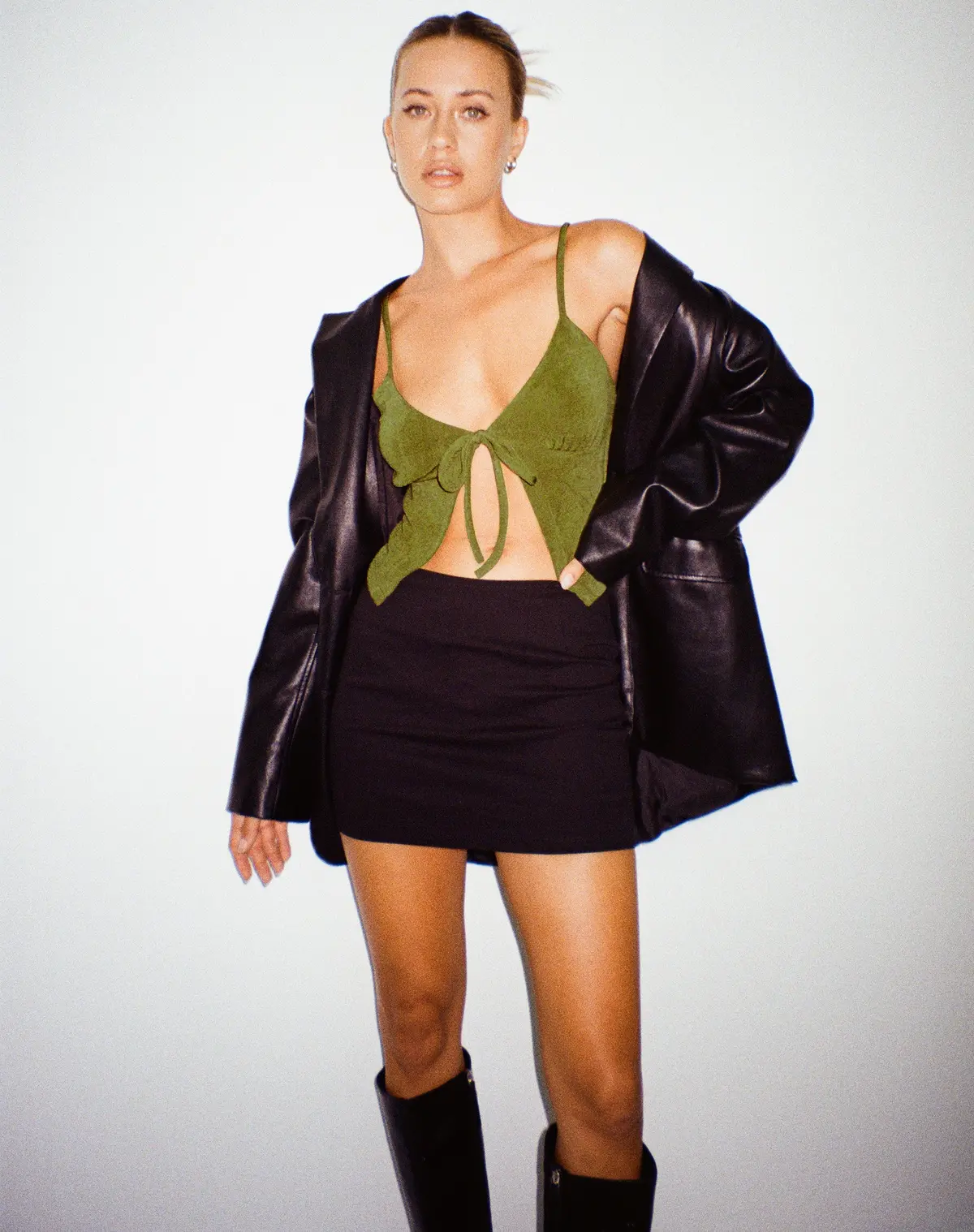 Rumak Top In Crepe Lime 1