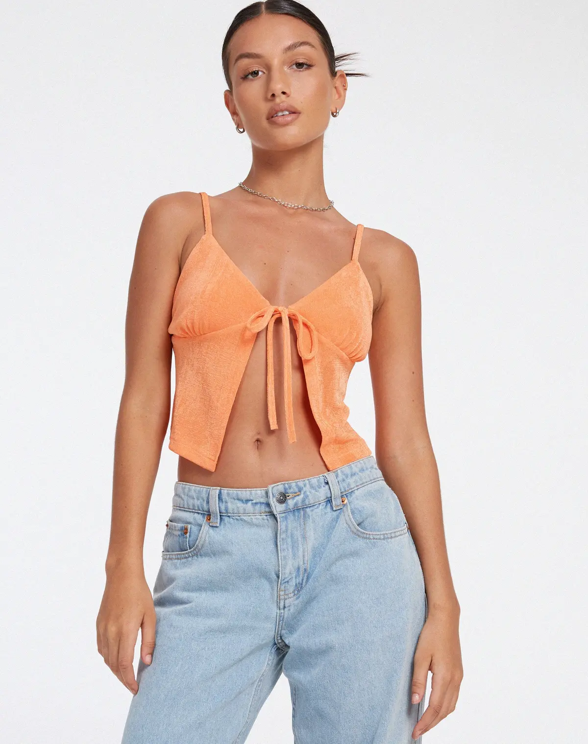 Rumak Top In Crepe Soft Orange 1