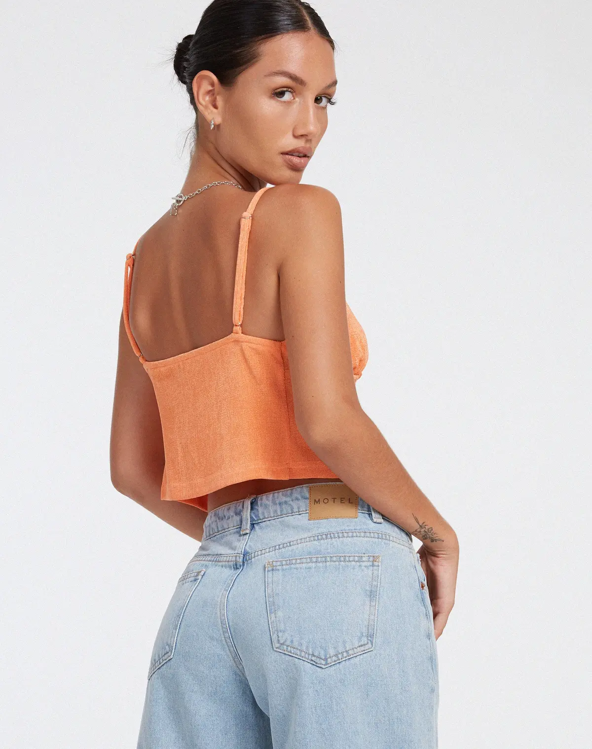 Rumak Top In Crepe Soft Orange 4