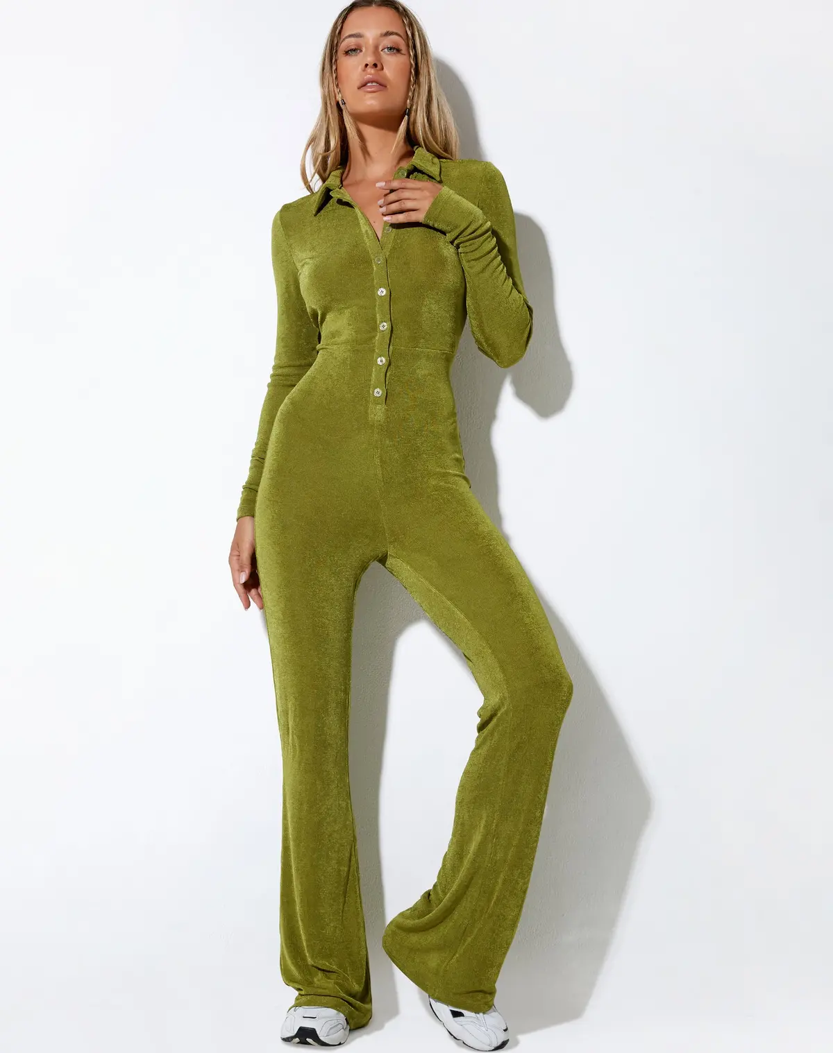 Salish Jumpsuit In Crepe Lime 2