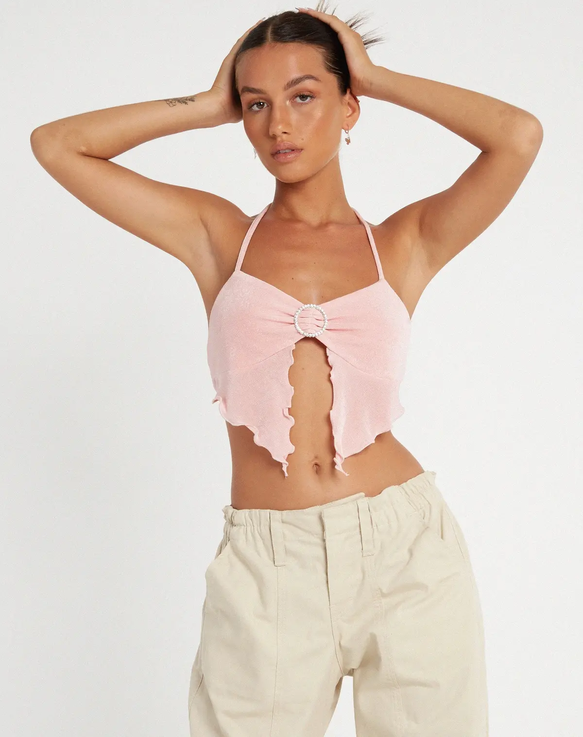 Shima Top In Crepe Baby Pink 1