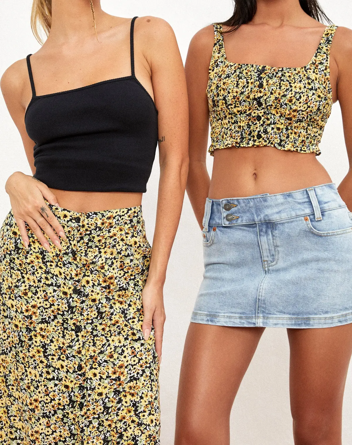 Soyke Crop Top In Spring Ditsy Yellow 1