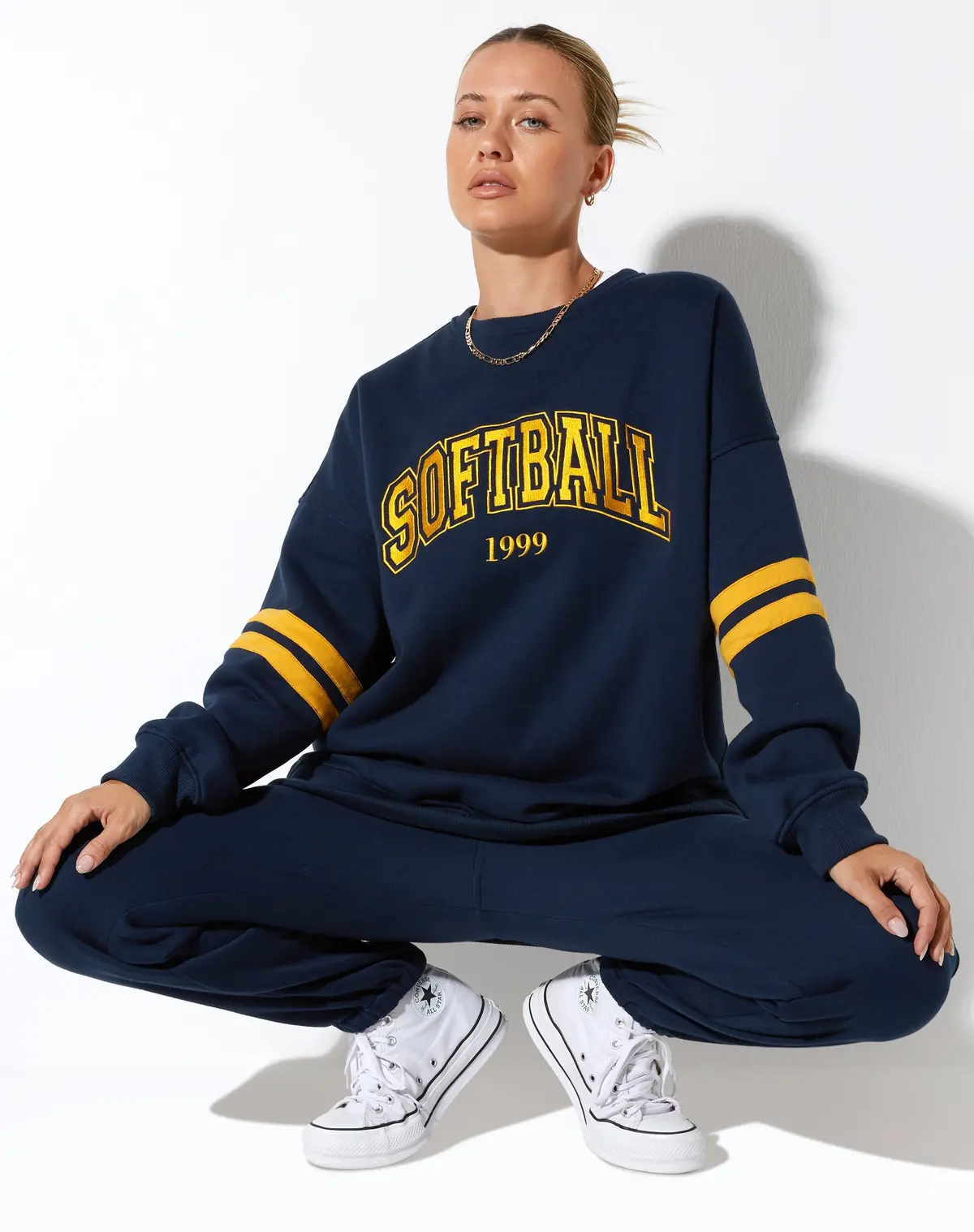 Tim Sweatshirt In Navy Citrus Stripe Football 1999 1
