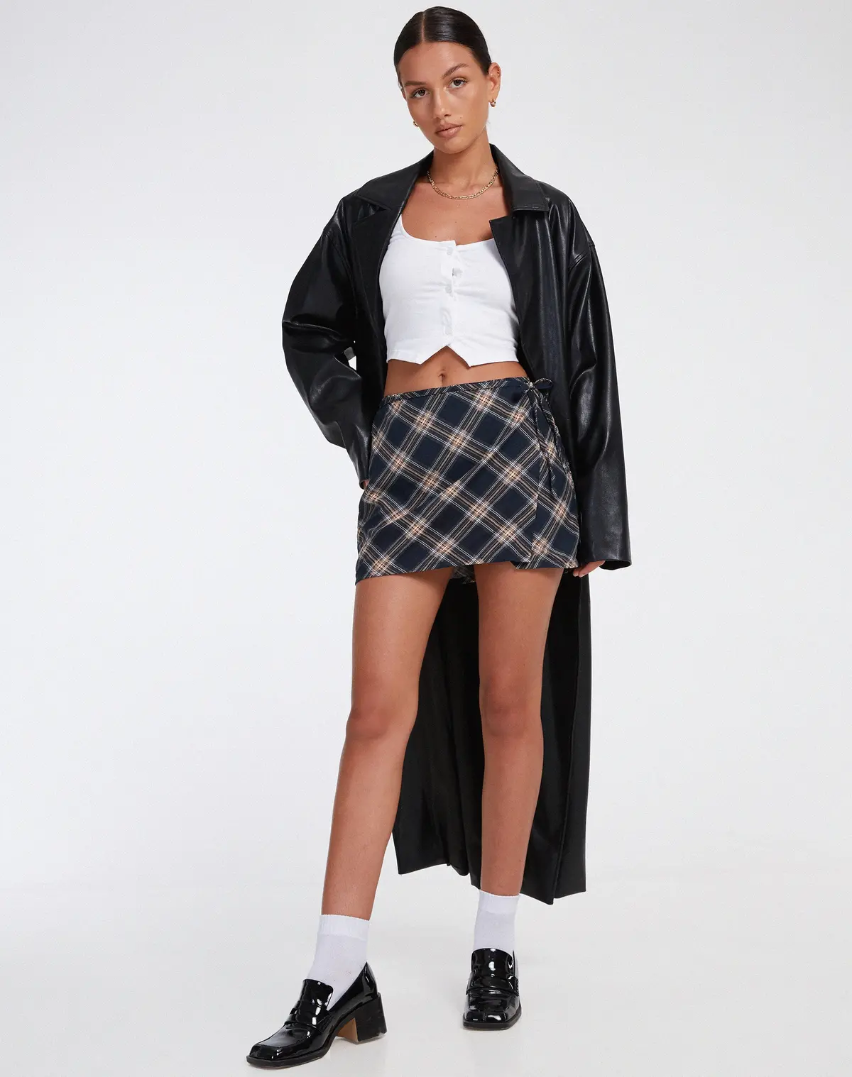 Volta Mini Skirt In 20'S Check Black And Grey 5