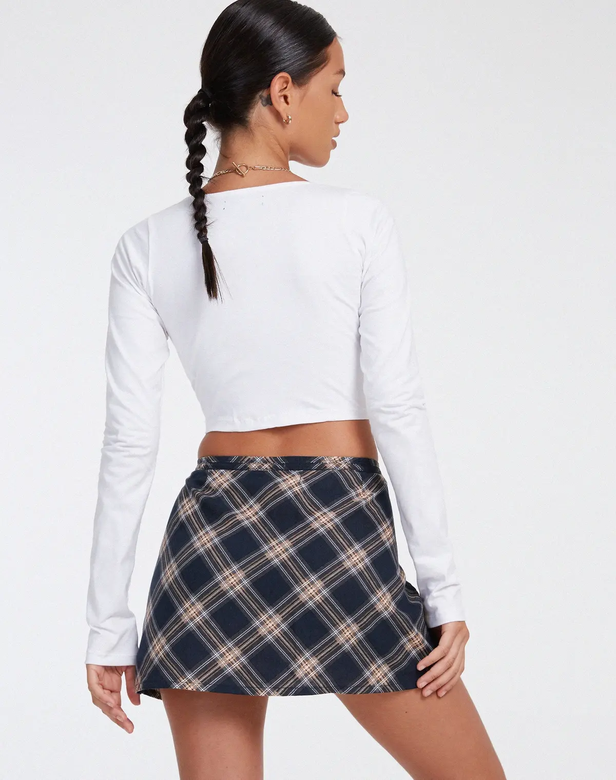 Volta Mini Skirt In 20'S Check Black And Grey 4