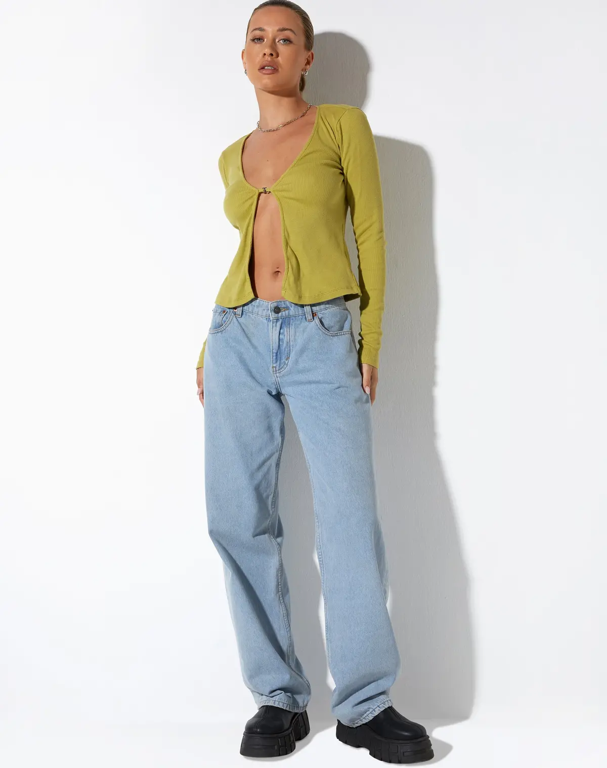 Xiur Cardi In Rib Cress Green 4