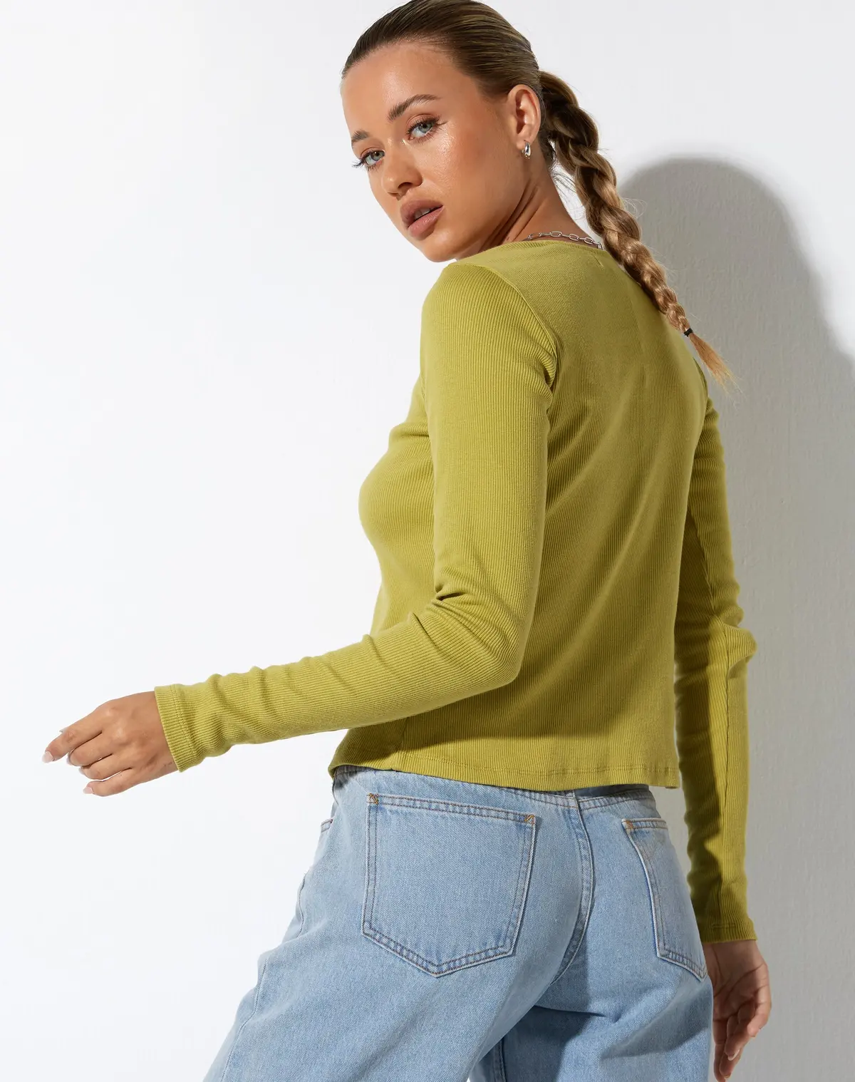 Xiur Cardi In Rib Cress Green 3