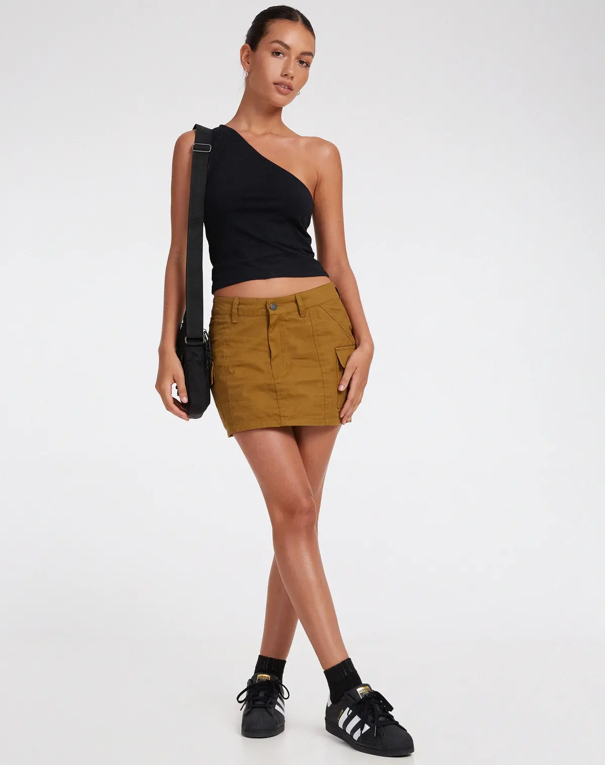 Ajeng Low Rise Cargo Mini Skirt In Panama Chestnut 3