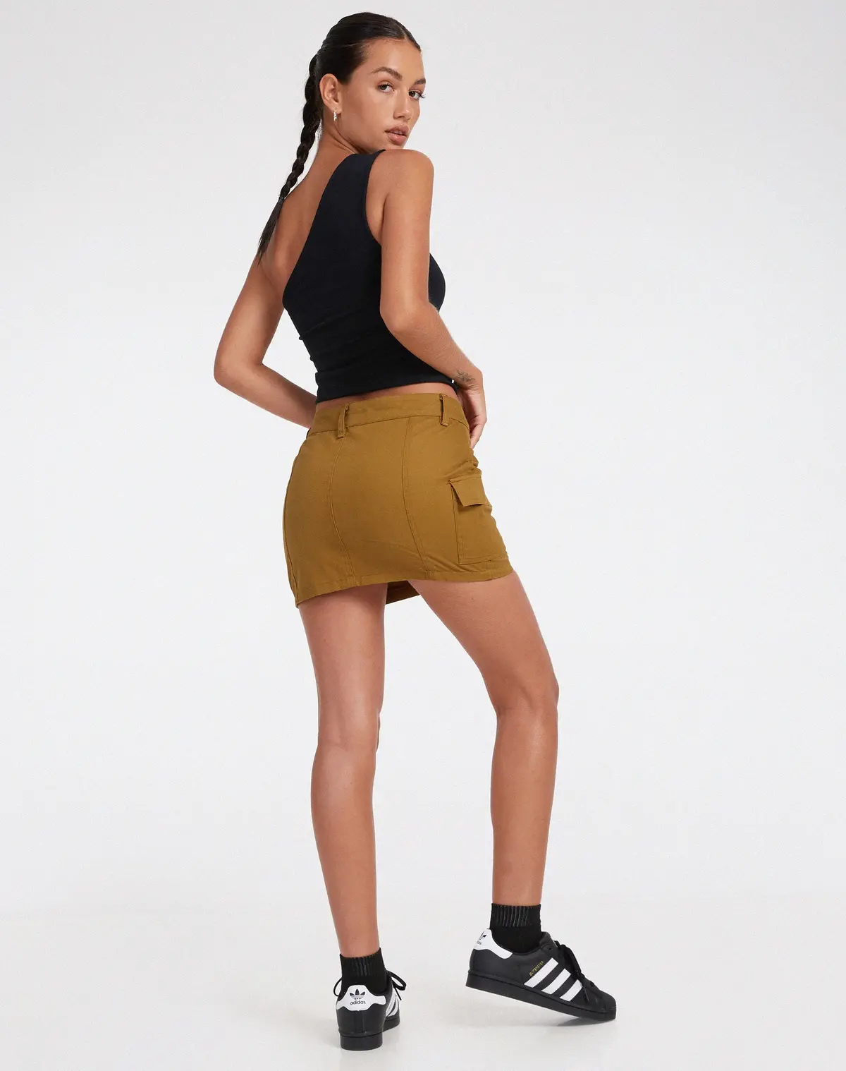 Ajeng Low Rise Cargo Mini Skirt In Panama Chestnut 4