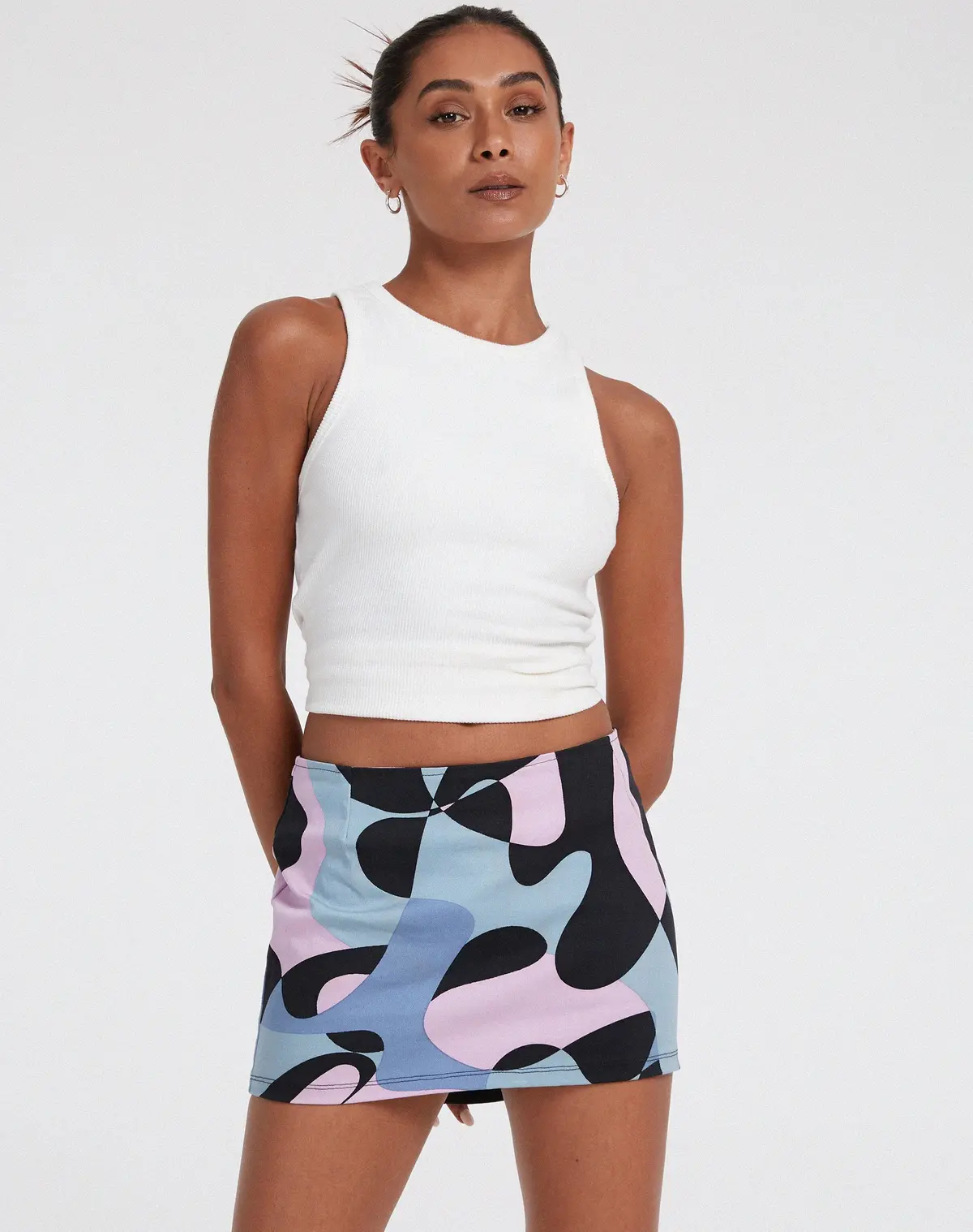 Ima Mini Skirt In Abstract Purple 1