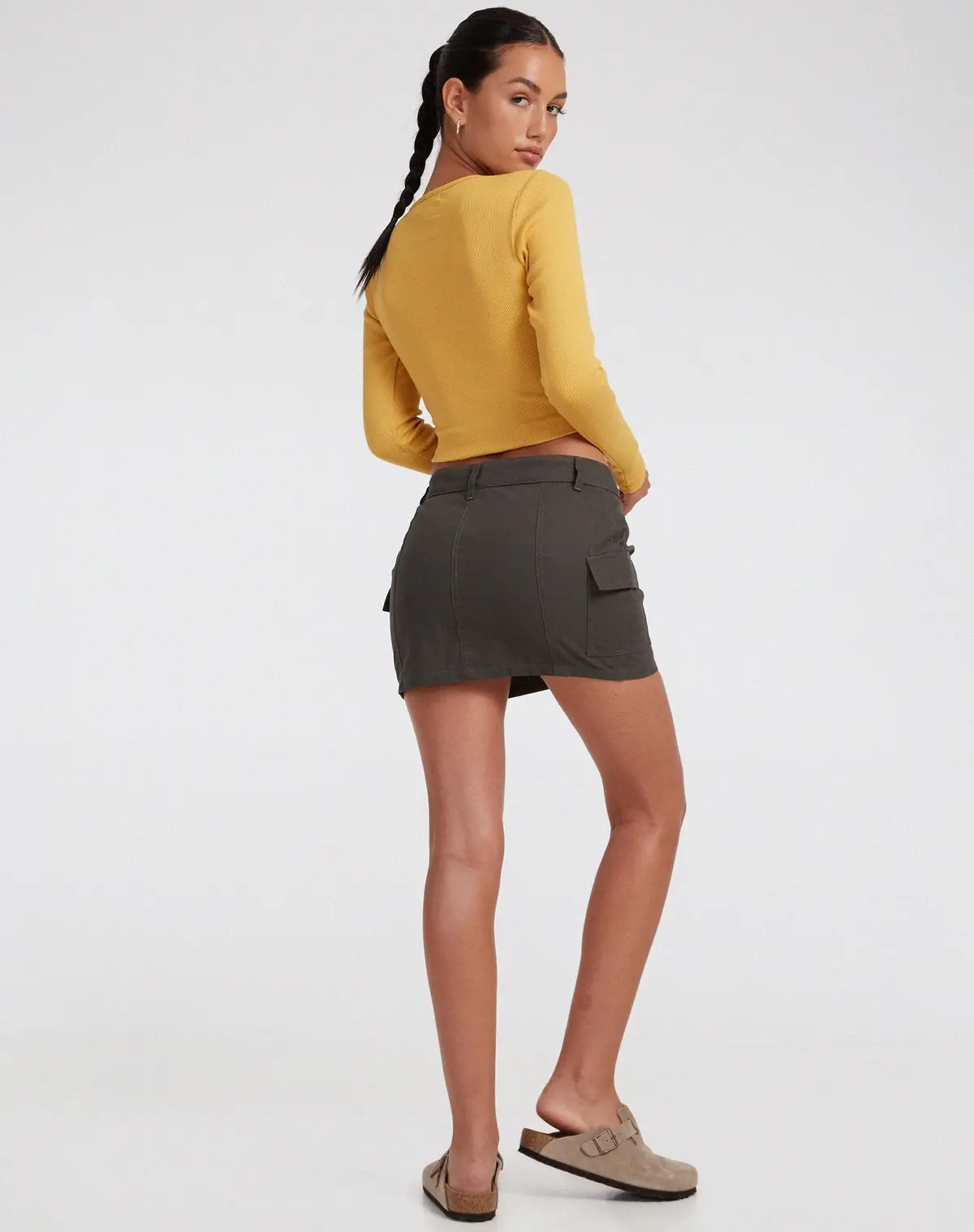 Zehra Long Sleeve Top In Rib Yolk Yellow 4